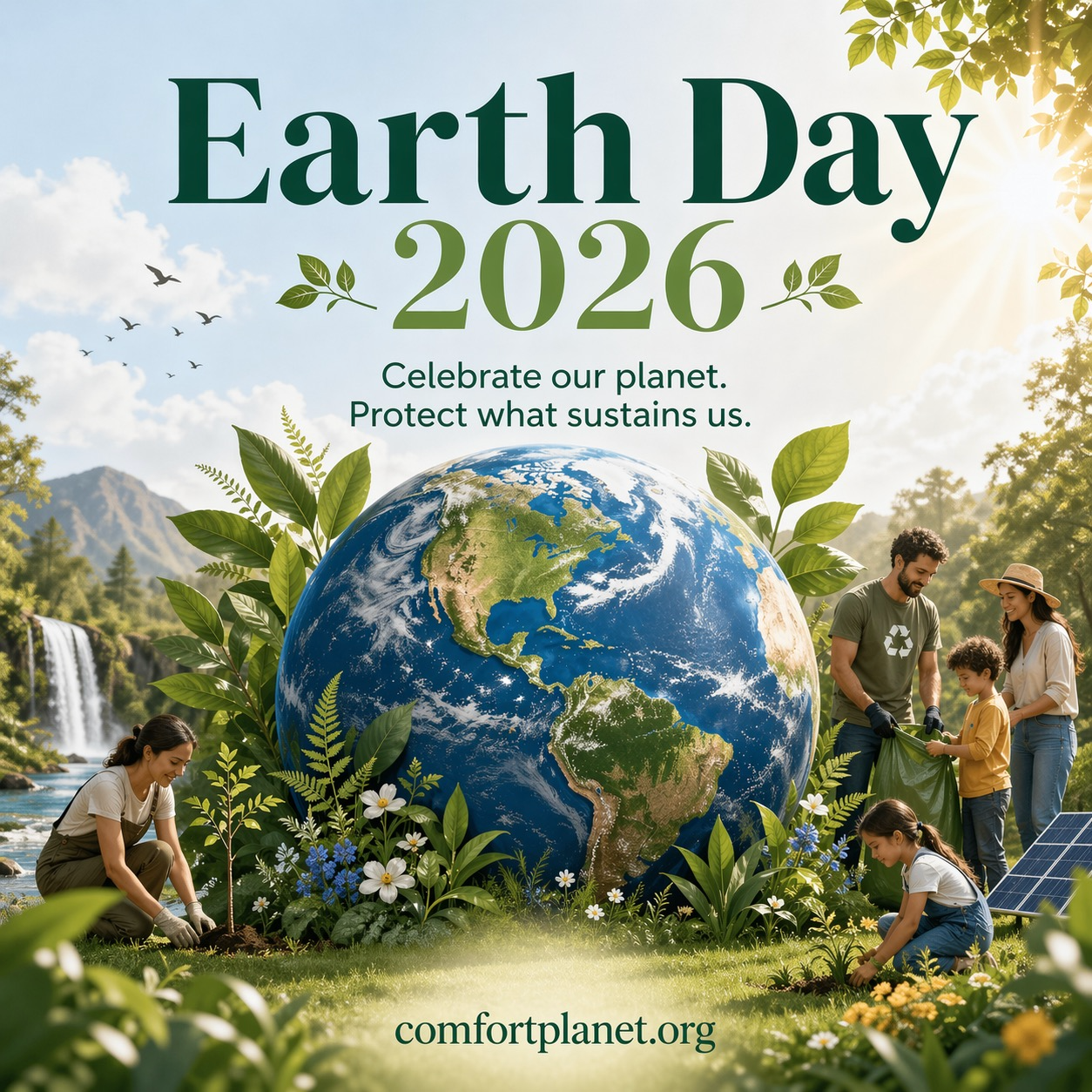 Earth Day 2026 graphic for Comfort Planet